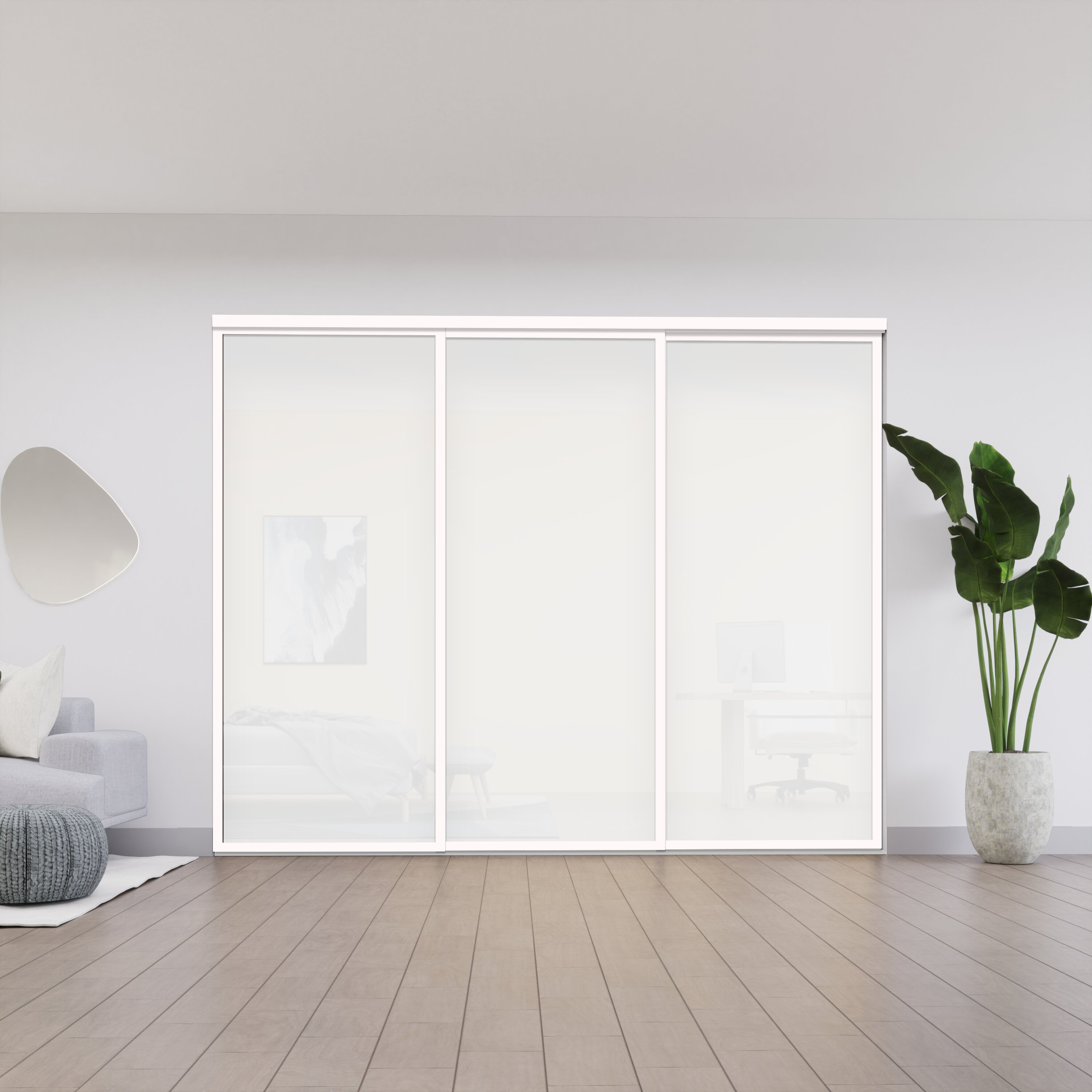 The Sliding Door Company 3 Panel Frosted Glass Room Dividers Sliding Doors Closet Doors Reviews Wayfair